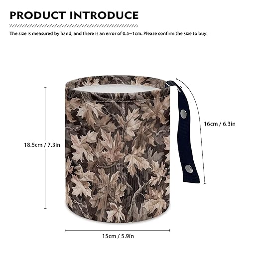 Brosoneto Car Trash Can Camo Hunting Forest Collapsible Hanging Portable Dustbin Bin Waste Basket for Men Women Car Accessories Interior Small Trash Can for SUV Trucks