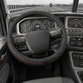 15“16”17“18”19“ 20 Inch Ice Silk Semi Truck Steering Wheel Cover (BlackRed, 16 inch)