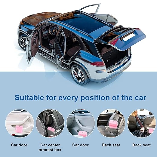 Car Trash Can, Mini Trunk Push Hanging Portable Car Bin with 2 roll Disposable Trash Bag for Vehicle Home, Office. (Car Trash can Pink)