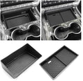 For 2025~2026 GMC Yukon (Elevation/AT4) - Only Compatible with Console Without Cover 2Pcs Center Console Organizer Tray ABS Materials& TPE Wirless Mats Storage Box