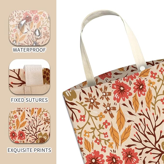 ABUIFDK Car Trash Can, Cute Car Trash Bag, Hanging Car Organizer and Storage Bag, Trash Bin for Car Accessories, Vehicle, Travelling, Camping Boho Floral