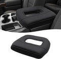 Center Console Armrest Cover for GMC Sierra & Chevy Silverado 2019-2026, 40/20/40 Jump Seat, Middle Console Lid Protector, Midlle-cut, Vinyl Leather Accessories, Anti-scratch, Black