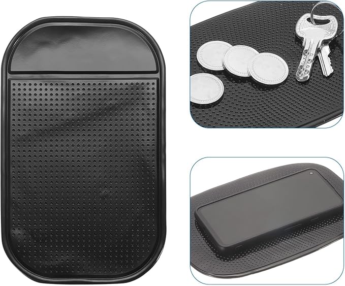 HARFINGTON 7pcs Car Dashboard Anti-Slip Mat 5.5" x 3" Universal Sticky Dash Pad Washable Reusable Car Non-Slip Mats for Phone Keys Sunglasses Electronic Devices, Green