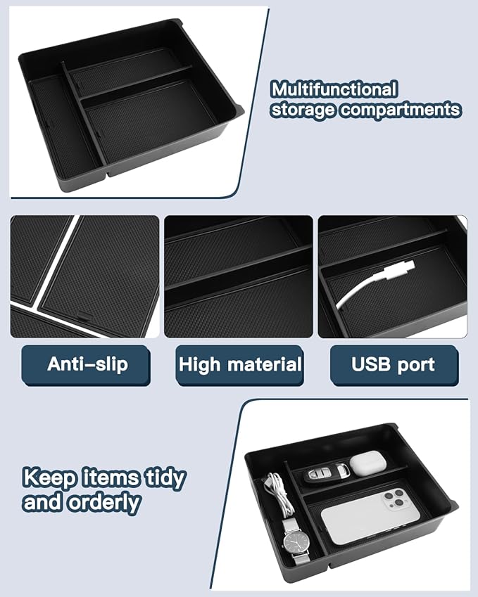 Ruiya 2026 Passport Center Console Organizer,for Honda Passport 2026 Accessories ABS Material Middle Console Glove Tray Compatible with 2026 Honda Passport RTL/TrailSport/TrailSport Elite