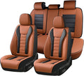 Coverado Car Seat Covers Full Set, Seat Covers for Cars, Front Seat Covers and Back Seat Cover Waterproof Leather Automotive Seat Cover, Universal Car Interior Protectors Cushion for Most Cars