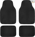4PCS Car Floor Mats, Waterproof Auto Front & Rear Carpet Mat with Anti-Slip Backing, Stylish Vehicle Rug Floor Mats Universal Interior Accessories for All Weather Protection (Black)