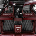 MELKEN Custom Fit Leather Car Floor Mats for 95% of Cars Full Coverage Floor Liners Car Mats (Black & Coffee)