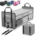 Bold Color Block Trunk Organizer | 95L, 35"x13.8"x11.8" | Dedicated Shoe Storage & 26L Ice Pack | Foldable for SUV/Car/Jeep | Car Accessories for Men & Women - Gray-X212
