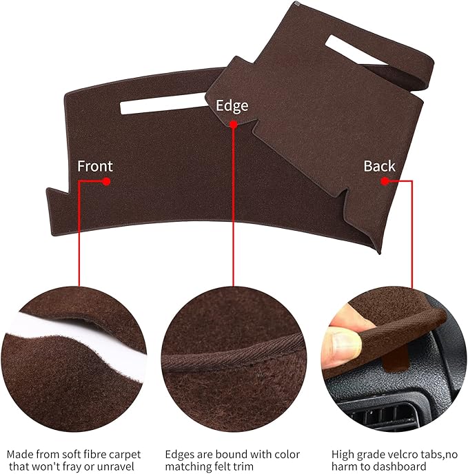 Dashboard Cover for Chevrolet Silverado 1500 2500 3500 1999-2006 Avalanche Chevy Tahoe Suburban GMC Sierra Yukon Dash Cover Mat(Premium Carpet, Brown)