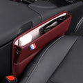 ASUBHA Leather Car Seat Gap Filler Organizer, Car Console Organizer, Cars Seat Catcher Gap Filler with Charging Hole, Multifunctional Cars Organizer Accessories Universal for Vehicles SUVs Trucks