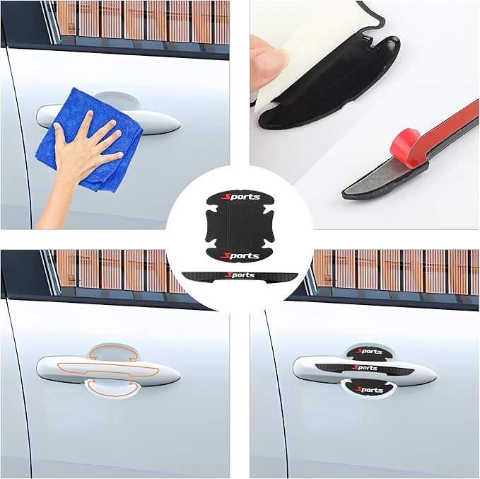 8PCS Car Door Protector,Sports Car Door Handle Protector,Sports Car Door Handle Scratch Protector,Universal CCar Door Edge Protector Fit Most Cars,SUVs,Trucks