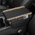 NBTEPEM Bling Car Center Console Cover, Leather Car Arm Rest Cover Cushion with 2 Storage Bags, Universal Automotive Armrest Protector Storage Box, Bling Accessories Interior for Most Vehicles (Gold)