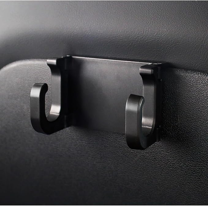OATSBASF Seat Back Hooks for Tesla Model 3 Model Y 2017-2024, Headrest Foldable Hooks Car Bag Hook Stylish Back Seat Hanger Designed for Tesla Model 3 Y Accessories (1 Pack)