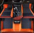 Custom Personalized Floor Mats for Cars，Luxury Full Coverage All Weather Car Floor Mats，Anti-Slip Leather Car Mat Set ，Custom Floor Mats for 99% of Cars, Trucks & SUVs (3D Orange and Black)