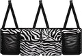 Hanging Trunk Organizer, Zebra Stripe Foldable Car Trunk Organizer Back Seat with 4 Large Pockets, Hanging Trunk Organizer Universal for Vehicles (with Mesh Bag)