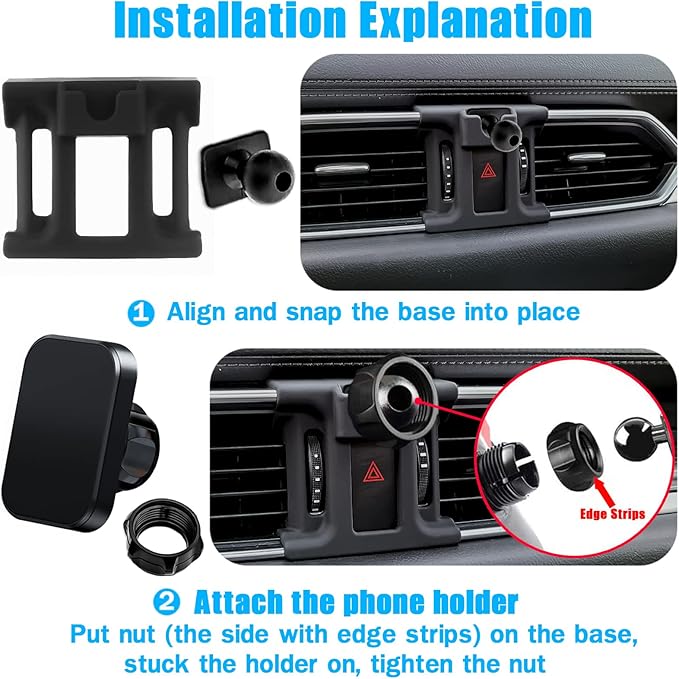 Car Phone Holder, Air Vent Phone Holder, Car Mount for Mazda CX5 2017-2024, Magnetic Navigation Stand Fit for iPhone, Samsung, All Phones