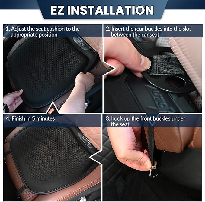 XUKEY Gel Seat Cushion for Long Sitting Pressure Relief (2CM Thick),18.11x17.13x0.79'' TPE Gel Seat Cushion Cover,Anti-Slip Coccyx Cushion for Tailbone Pain for Car Truck