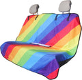 LoyaGour Back Seat Cover for Car Trucks Van SUV,Waterproof Rear Bench Towel Seat Covers for Dogs and Kids,Automotive Backseat Protector (Rainbow)