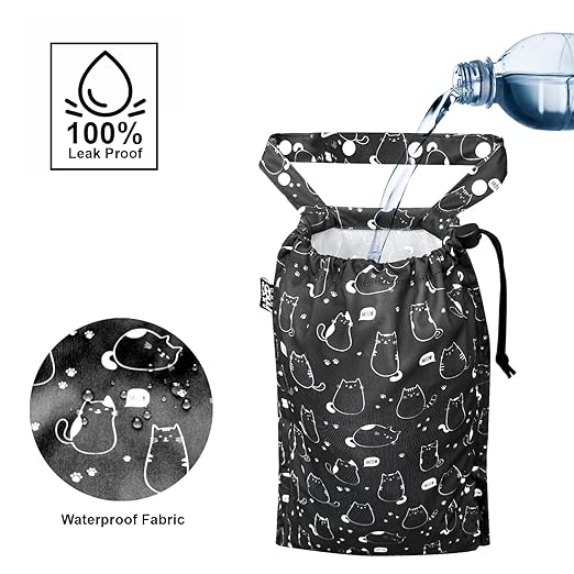 RMMOORORO Cute Hanging Car Trash Garbage Bag 100% Leakproof Waterproof Multipurpose for Car Back Front Seat Console with Hanging Strap (Cute Cats)