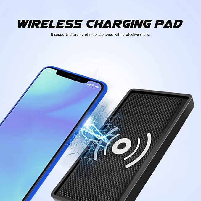 , Universal 10W Car Antislip Cell Phone Fast Charging Pad Mat Holder Portable