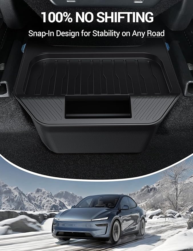 Motrobe 2026 Tesla Model Y Juniper Trash Can Rear Center Console Organizer Backseat Storage Box with Anti-Slip Lid Garbage Can Model Y Juniper Accessories(Standard/Premium/Performance 2025/2026)