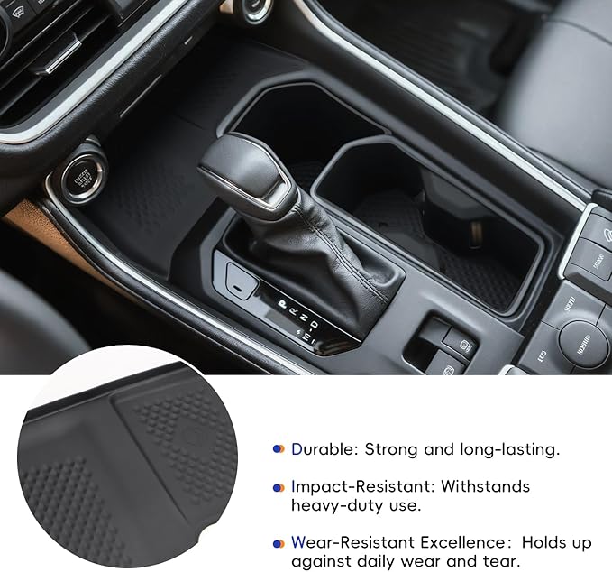 Auovo Charging Mat Compatible with Toyota Grand Highlander Accessories 2026 2025 2024 Grand Highlander Car TPE Cup Holder Insert & Non-Slip Silicone Charging Protective Mat Pad