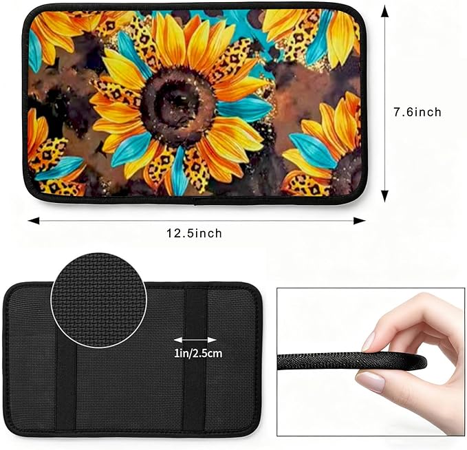 Ldntly Cool 12 Gauge Vehicle Center Console Armrest Cover Pad,Bullet Car Accessories Soft Middle Console Cushion Pad,Auto Arm Rest Mat Decor Bullets Gifts for Women Men Dad for Most Vehicle SUV Truck
