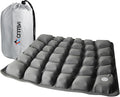 Air Inflatable Travel Seat Cushion with Built-in Pump & Carry Bag– Portable & Adjustable for Airplane, Car, Office – Coccyx, Sciatica & Tailbone Pain Relief (Gray)