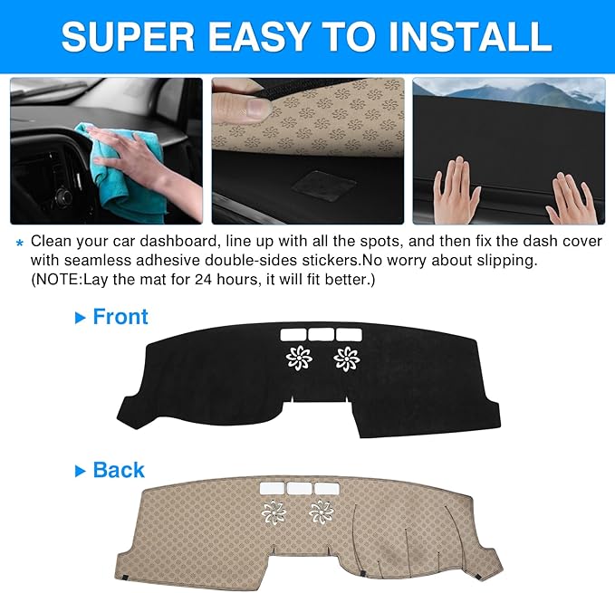 Cartist Dashboard Cover Mat for 2017-2022 2023 2024 2025 Mazda CX-5 CX5 Accessories Dash Cover Suede Dash Mat Sunshade Glare UV Rays Protector (Without Hud)