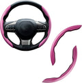 Amiss Carbon Fiber Anti-Skid Steering Wheel Cover, Universal 99% Car Wheel Cover Protector, Pink
