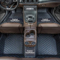 Custom Car Floor Mats Custom Logo/Pattern for SUV Van Truck Sedan Coupe Car Mats Full Surrouded Floor Mat All Weather Waterproof and Anti-Slip Protection Car Floor Liners(Black Blue)