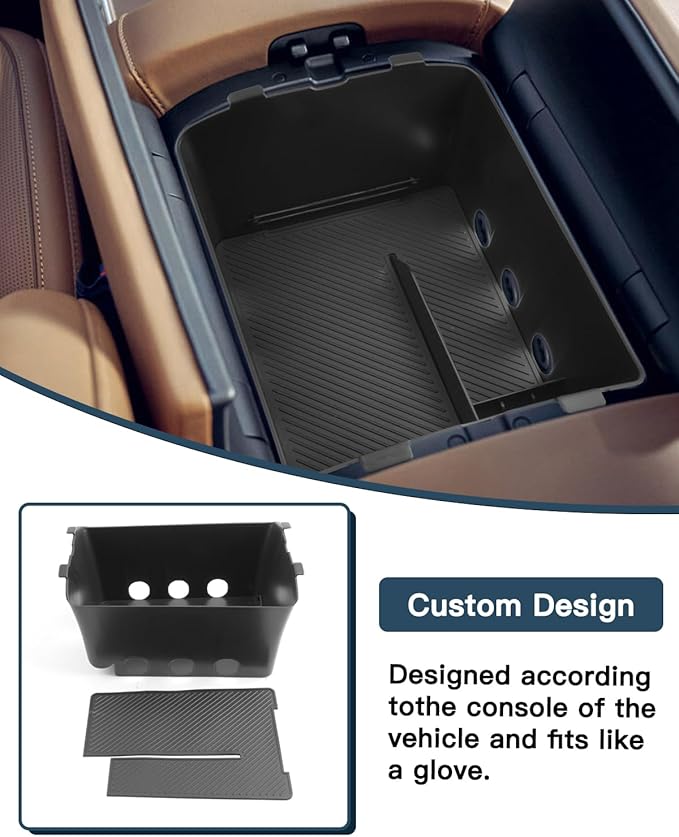 Ruiya (2Pack) 2026 Palisade Center Console Organizer,for Hyundai 2026 Palisade Calligraphy Accessories Upper & Lower Layer Armrest Console Glove Tray Compatible with 2026 Hyundai Palisade Calligraphy
