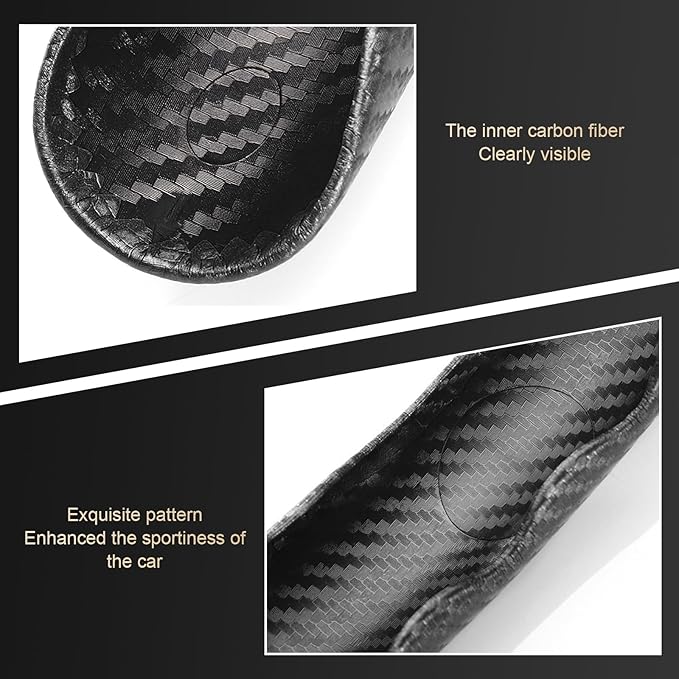 3PCS Steering Wheel Cover, Carbon Fiber Anti-Skid Steering Wheel protection, Car Steering Wheel Cover for Men/Women, Segmented & Wavy Design, Universal Car Interior Accessories (Black)