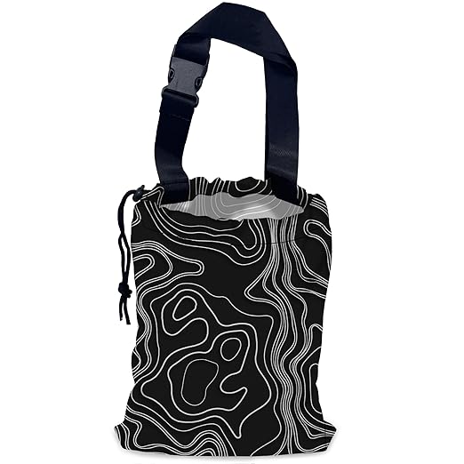NHNXHWIA Vintage Heights Lines Map Car Garbage Bag,Waterproof Small Car Trash Bag Hanging Back of Seat,Drawstring Hanging Car Trash Bag with Adjustable Buckle for Car Accessories