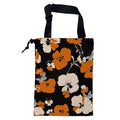 KXWQTRDD Car Garbage Bag Orange and White Floral and Butterfly Drawstring Car Trash Bag Hanging for Back Seat with Adjustable Buckle Canvas Vehicle Trash Can Easy-to-Install