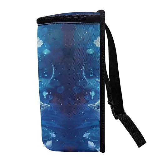 DISNIMO Floral Dolphin Car Trash Can with Lid Leakproof Dustbin Vehicle Trash Bin, Portable Garbage Bin for Automotive Car, Home, Office, Kitchen, Bedroom