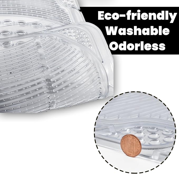 Zento Deals Car Floor Mat - Clear All Weather Floor Mat - Heavy Duty Weather Protection Mats – Universal Fit 4pc Front and Rear – Non Slip Car Van SUV Protection Liner