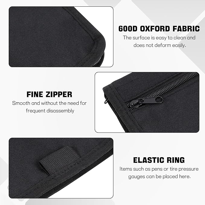 Hovom Car Glove Box Compartment Organizer, Car Registration and Insurance Holder, Owners Manual Case & Document Holder for Cars, Multi-Pocket Vehicle Paperwork Storage Pouch, Glove Box Storage Bag