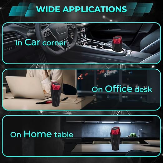 Car Trash Can with Lid, Portable 2 Packs Mini Cup Holder Garbage Bin for Office Home Use, Red