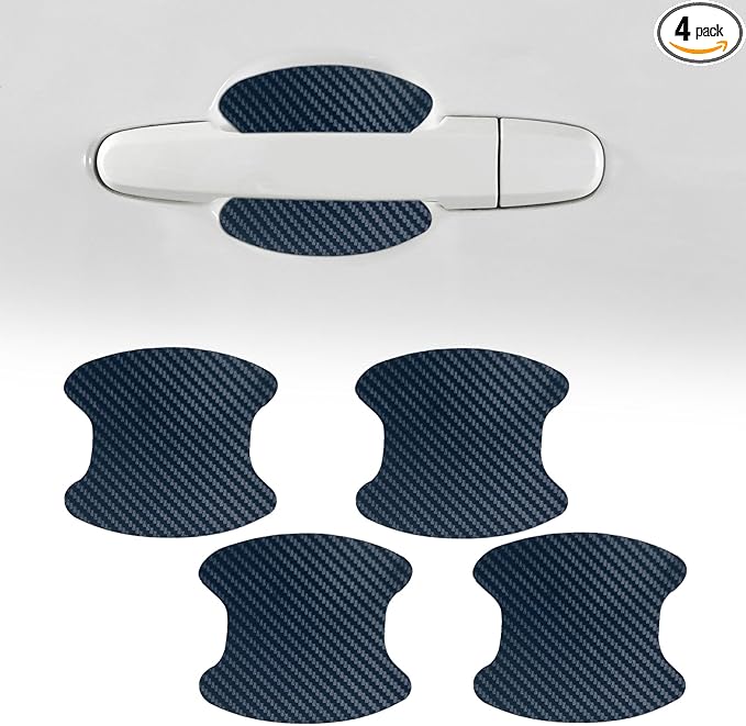 4PCS Car Door Handle Cup Scratch Protector, Car Door Handle Sticker, Scratch Auto Door Protective Film, Car Accessories Car Door Handle Protective Films Universal for Cars (Blue, 4PCS)