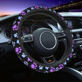 Paw Print Steering Wheel Cover for Women Men Girls Car Accessories Decor Anti-Slip Neoprene Auto Steering Wheel Covers Protector Universal 15 Inch