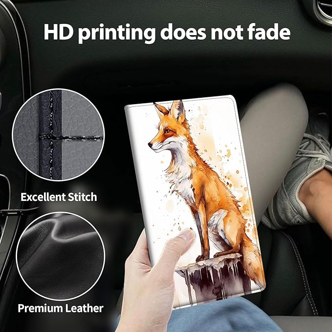 Mxfdegf Car Registration and Insurance Holder, Leather Car Glove Box Organizer, Cool Car Accessories for ID, Driver's License Cards & Essential Document,business cards,Men&Women,Flowers/Skulls