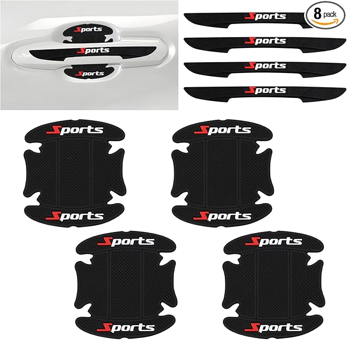 Hovom 8PCS Car Door Handle Protector, Sports Car Door Handle Bowl Sticker, Anti-Scratch Auto Doors Handles Paint Guard Cover, Vehicle Doors Handles Cup Stickers Scratch Protector (Black)