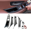 BJchiwu 7PCS Carbon Fiber No-Remove Interior Door Pull Handle Sticky Cover for BMW 5 Series F10/F11 (2010-2016) 520, 523, 525, 528, 530, 535 Driver Passenger Side Window Switch Armrest Panel