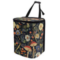 Talayituse Mushroom Dragonfly Daisy Print Car Trash Can with Lid, Leak Proof Auto Trash Bag Hanging Vehicle Garbage Can Multipurpose Storage Container for Back Seat Road Trip