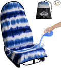 Car Seat Towel Covers with Storage Bag, Waterproof Sweatproof Towel Seat Cover Universal Front Seat Covers Washable Non-Slip Seat Protector for Gym(Blue & White - Stripe, 1Pcs Front Seat Cover)