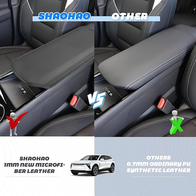 SHAOHAO Center Console Cover for 2024 2025 Chevy Blazer EV Accessories Armrest Cover 2024 2025 Blazer EV (LT, RS, SS) Car Console Arm Rest Soft Pad Protection Blazer EV Console Pad Scratch Ressitant