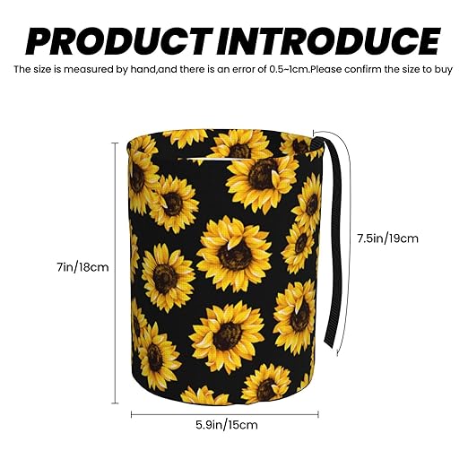 KXWQTRDD Car Garbage Bag Abstract Yellow Sunflower Mini Car Trash Bin Portable Collapsible Waterproof Rubbish Bag for Car Accessories Back Front Seat Cup Holder