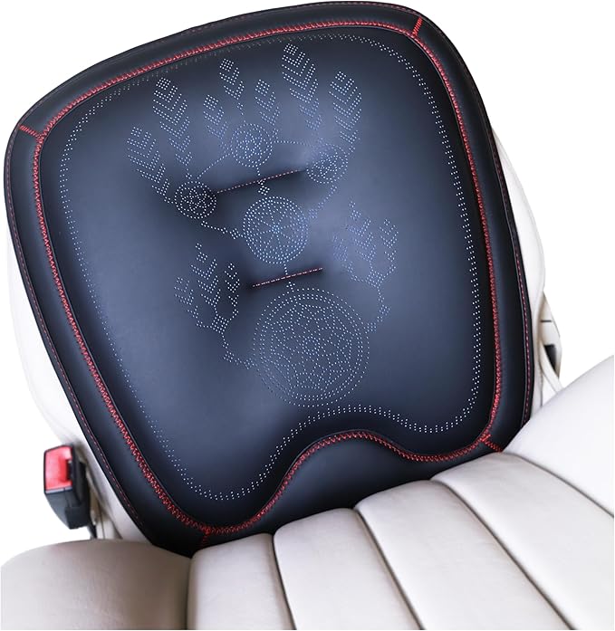 Comfort Dreamcatcher Car Seat Cushion Non-Slip - Relaxing, Optimal Support & Posture for Long Drive (Single Seat (Black with Red))