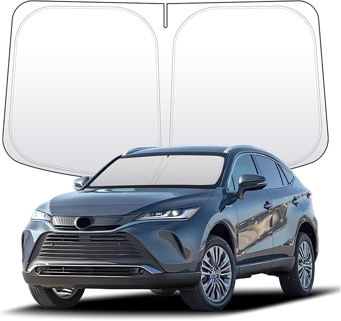 Thickened 2-Layer Front Windshield Sun Shade Compatible for Venza XU80 2020-2025, Foldable Custom Fit Sunshade Blocks 99% Heat, Keeps Car Interior Cool (for Venza XU80 2020-2025)